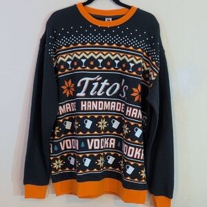 Tito's Black and Orange Crewneck Sweater
